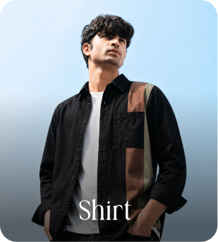 Male model in a black casual overshirt with "Shirt" text overlay.