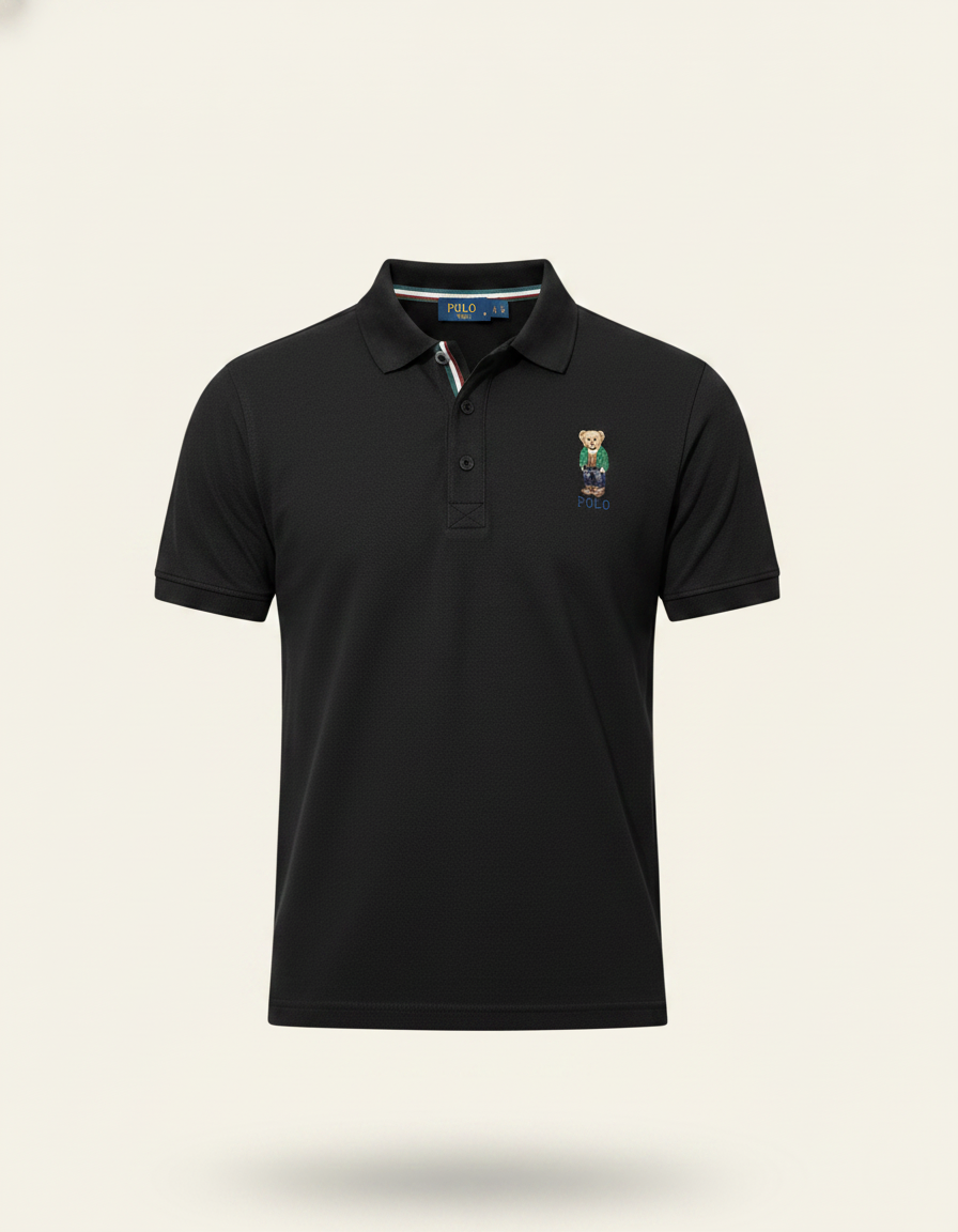 Black t-shirt on a white background