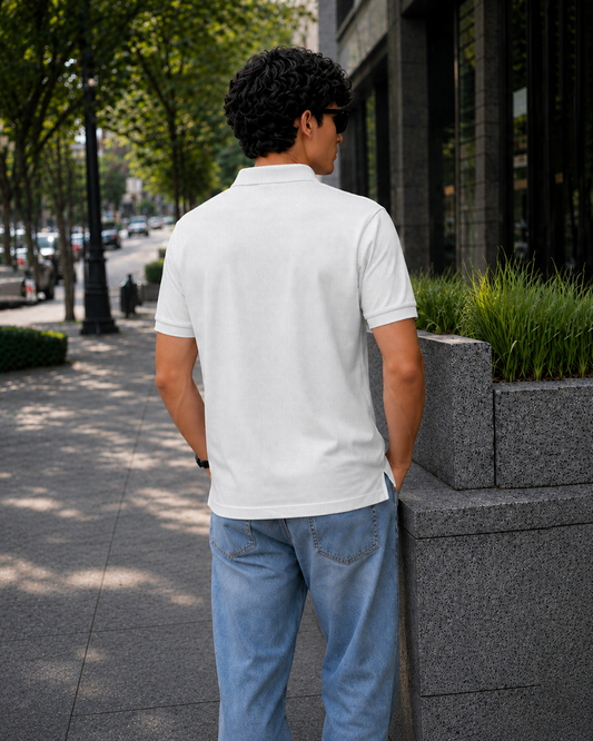 Signature Bear Men's Polo - White