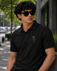 signature bear men's polo- black